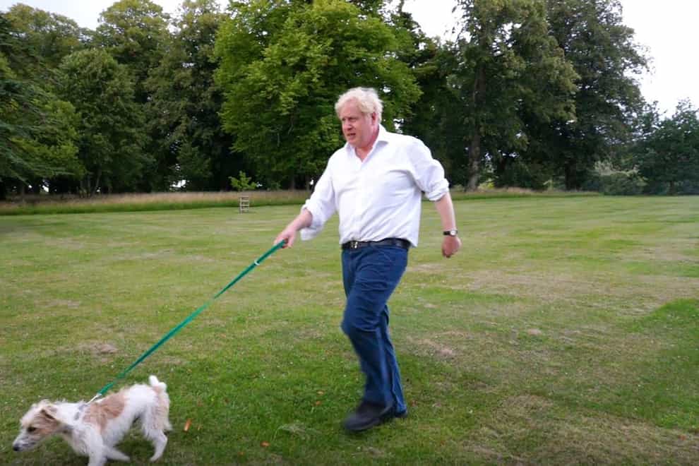 The Prime Minister with Dilyn the dog