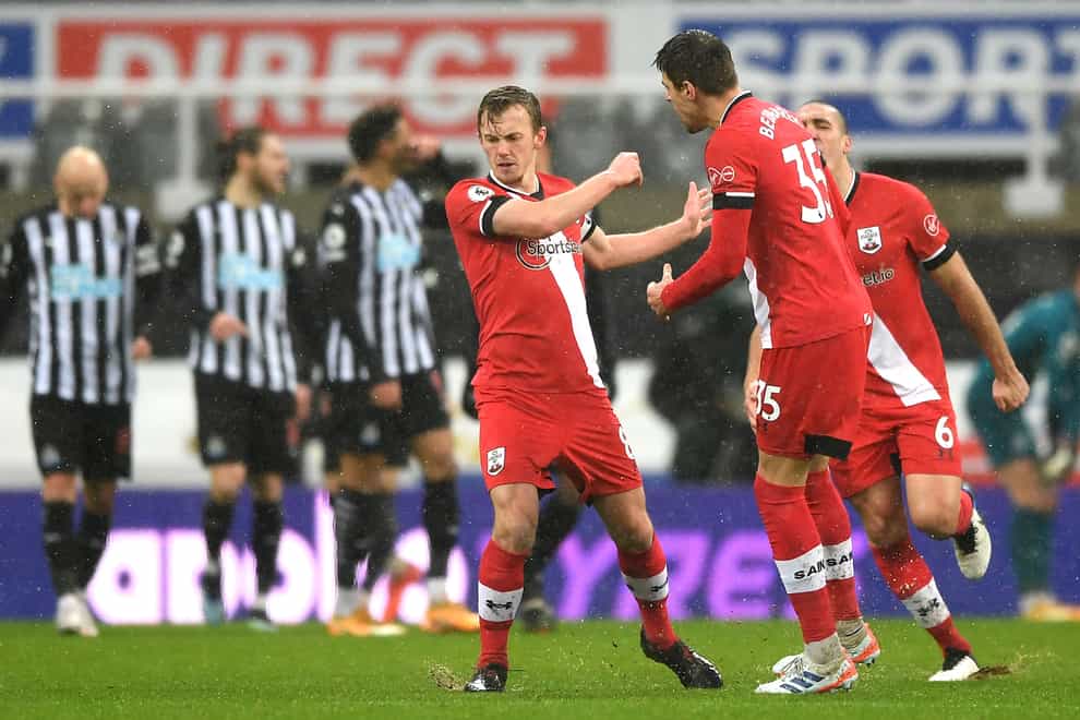 Southampton’s James Ward-Prowse (centre) has scored 10 free-kicks in the Premier League (Gareth Copley/PA).