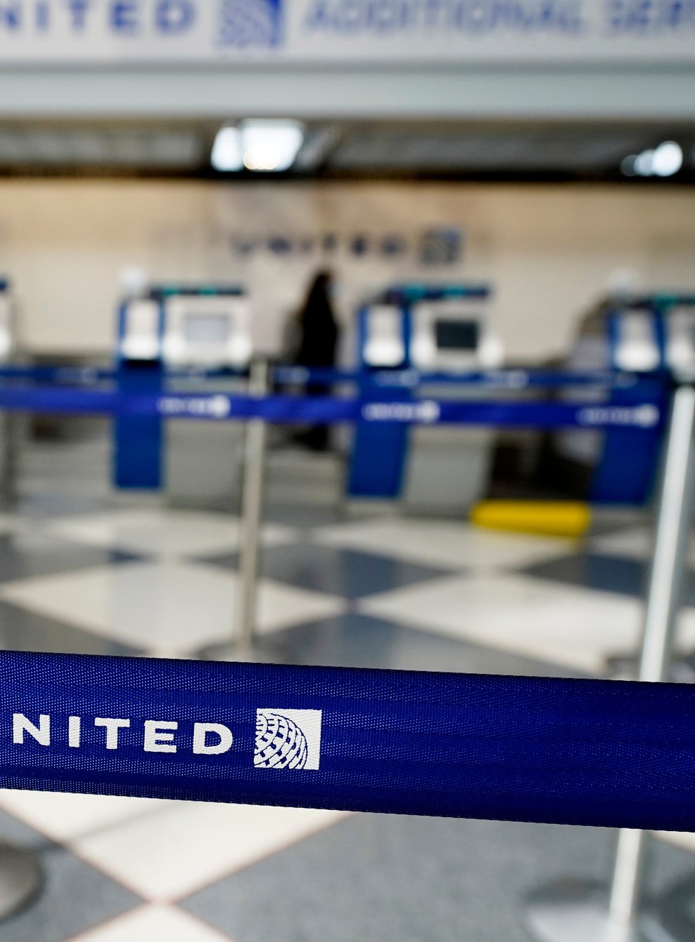 United Airlines counters in Terminal 1 at O’Hare International Airport in Chicago