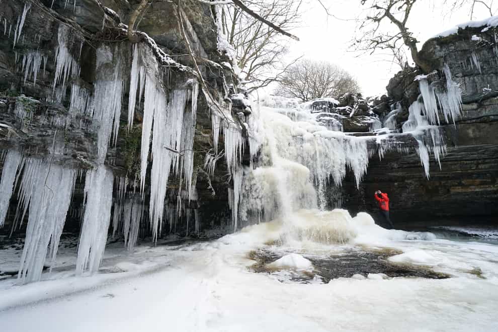 Icicles at Summerhill Force and Gibson’s Cave in Teesdale