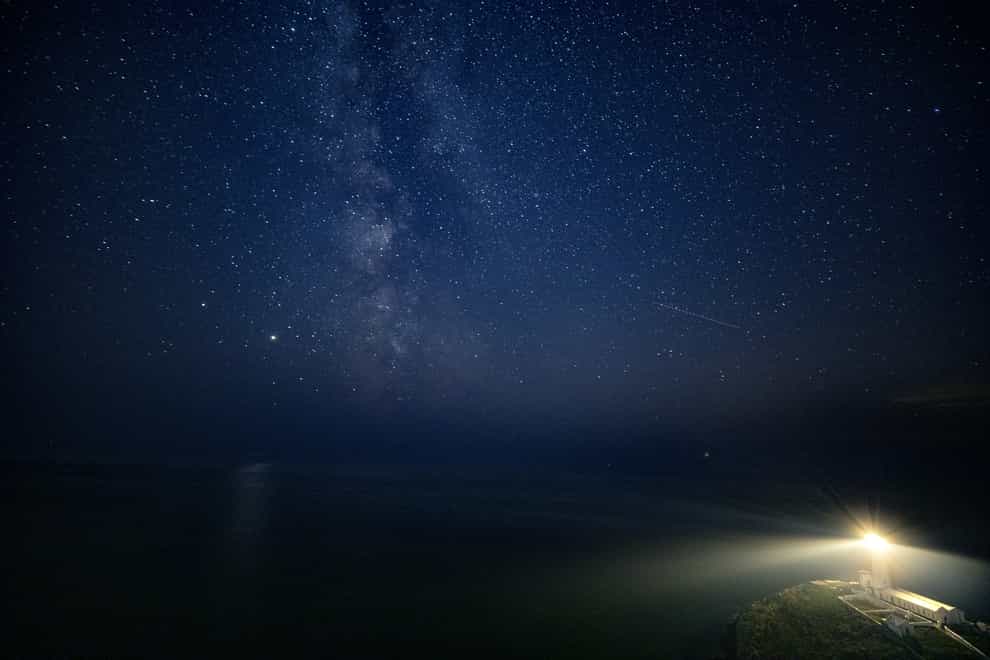 The Milky Way seen behind South Stack lighthouse