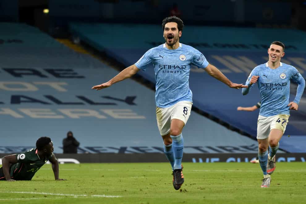 Ilkay Gundogan, left, starred again as Manchester City extended their lead at the top of the Premier League