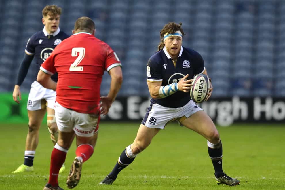 Hamish Watson (right) in action in Scotland's 25-24 loss to Wales (Jane Barlow/PA).