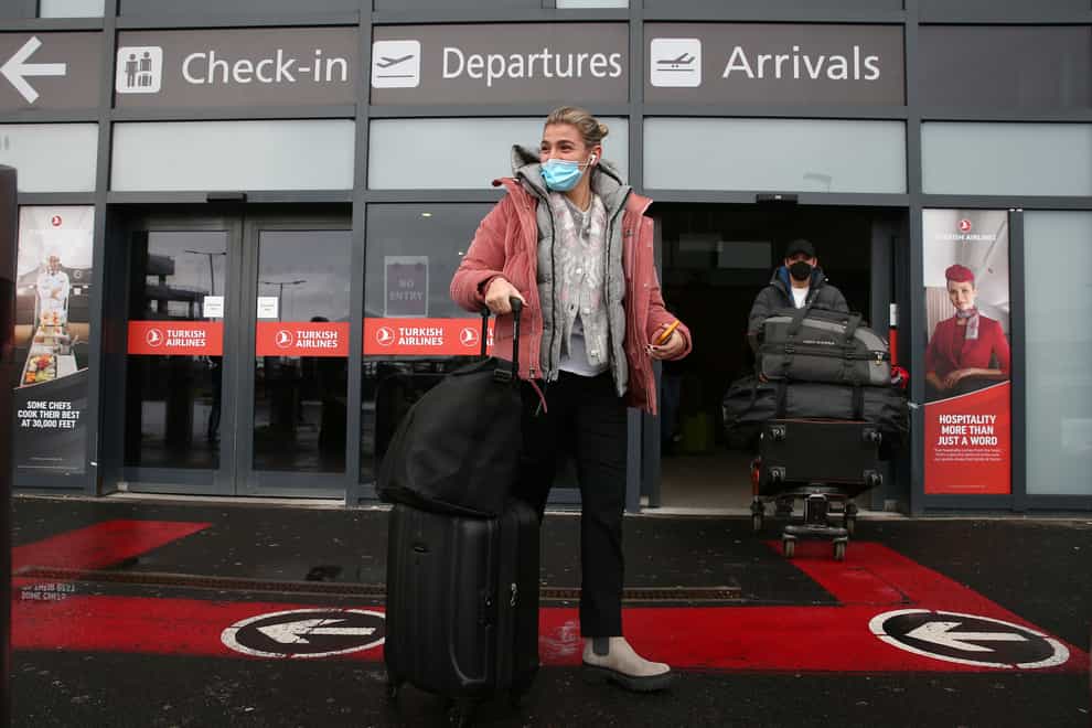 Passengers arrive at Edinburgh Airport