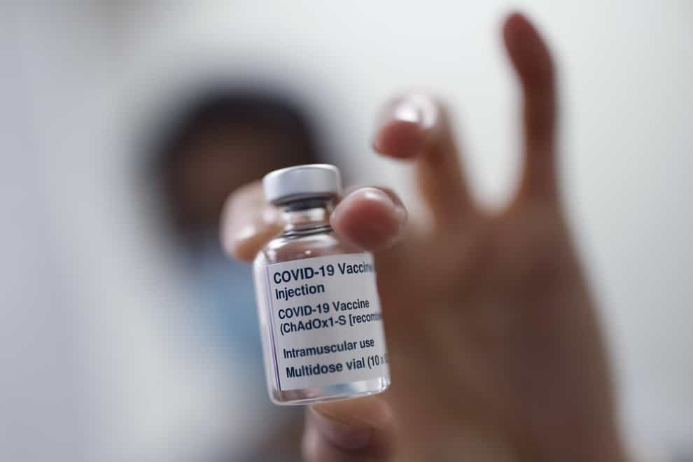 A vial of the Oxford/AstraZeneca coronavirus vaccine (Yui Mok/PA)