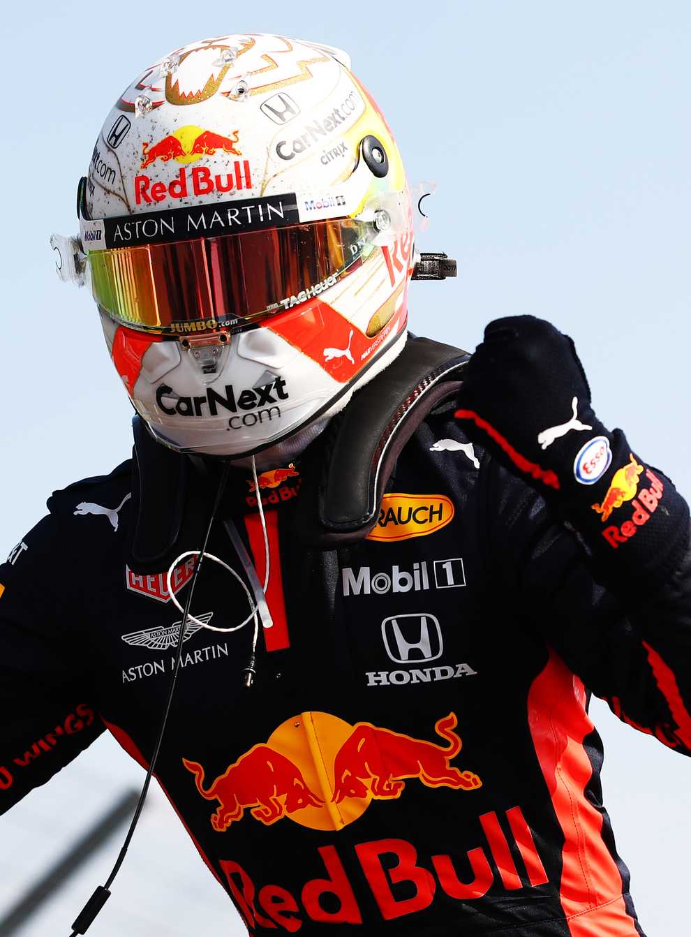 Max Verstappen celebrates a victory