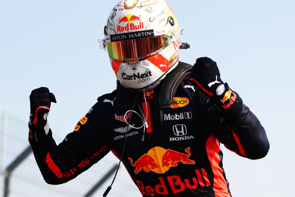 Max Verstappen celebrates a victory