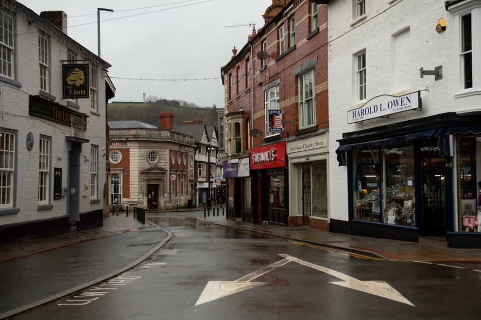 Newtown in Powys pictured in January 2021 (Jacob King/PA)