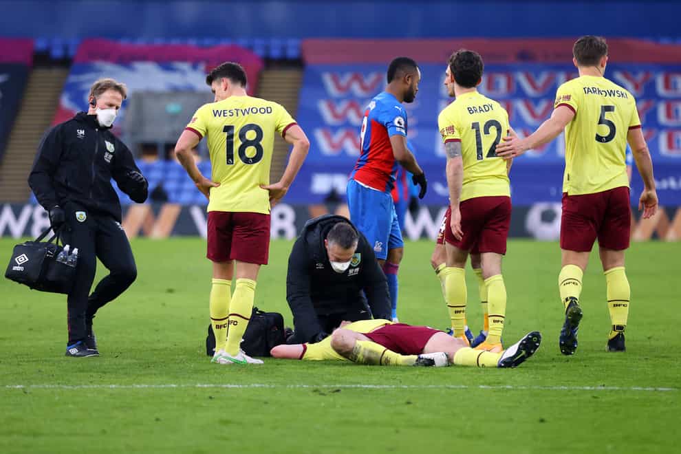 Ben Mee was taken off against Crystal Palace