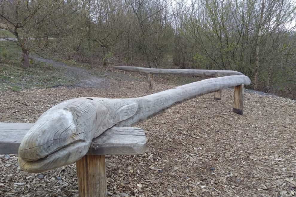 The wooden eel named Elvis at Severn Valley Country Park