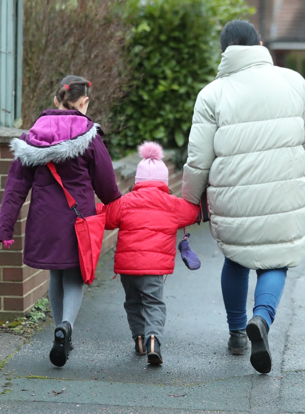 Schoolchildren make their way to primary school in Leeds
