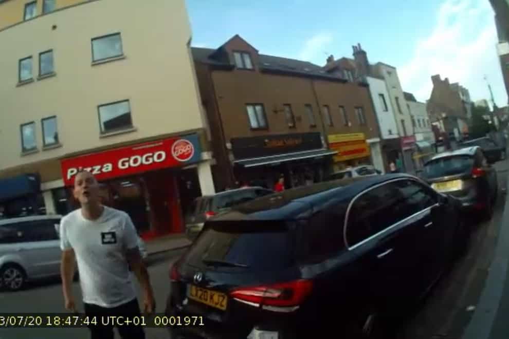 Graham Swinbourne caught on the parking warden's body-worn camera