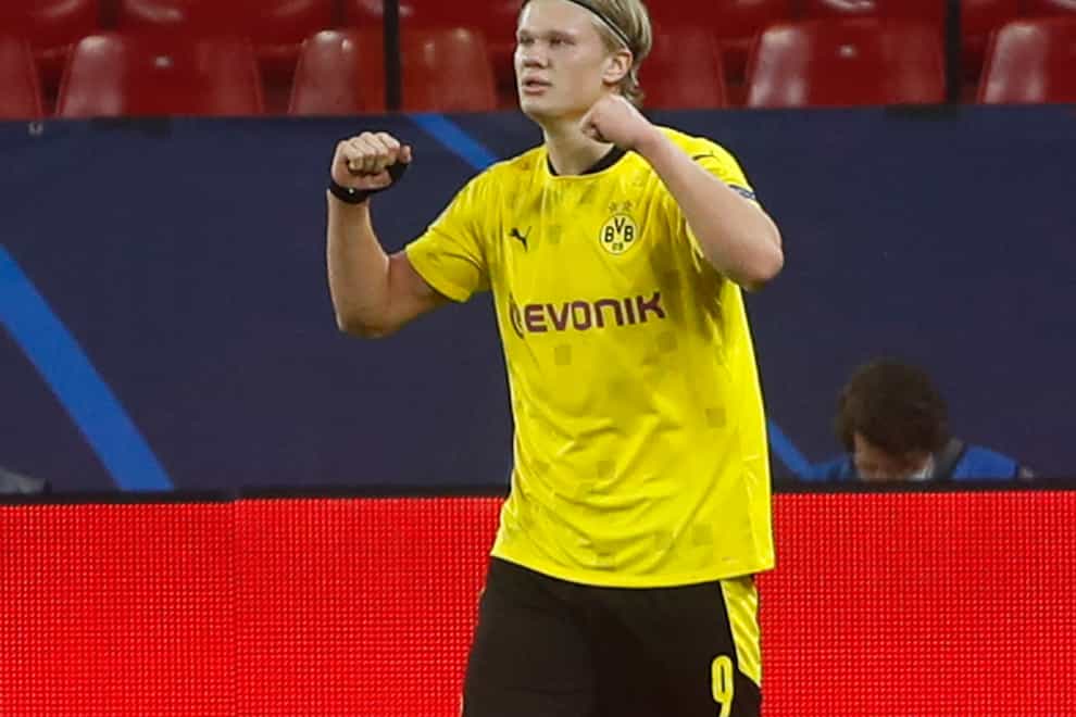 Dortmund’s Erling Haaland struck twice in a 3-2 win over Sevilla in the Champions League