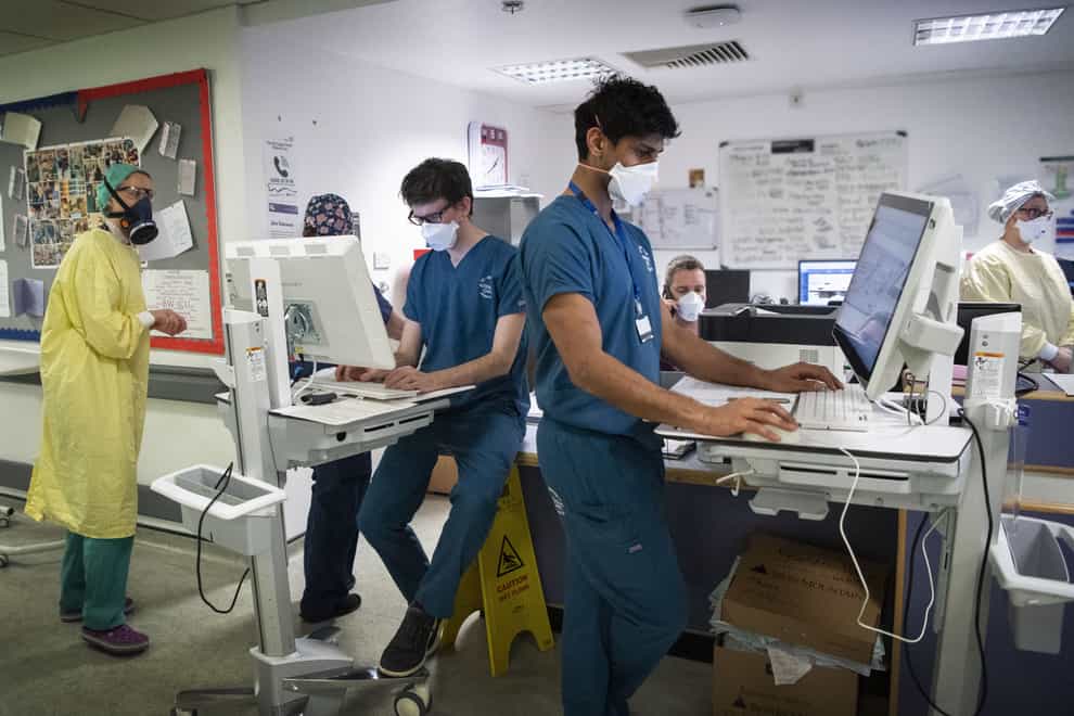 Staff in an intensive care unit