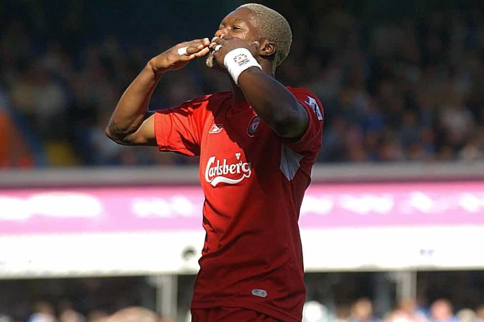 Djibril Cisse in his Liverpool playing days
