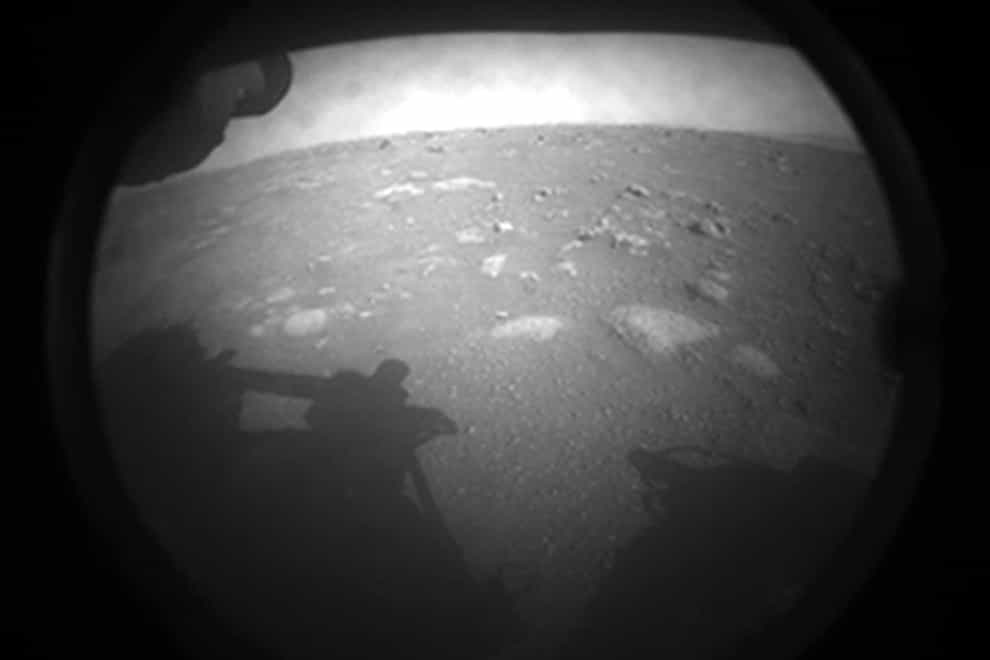 The first image NASA’s Perseverance rover sent back after touching down on Mars