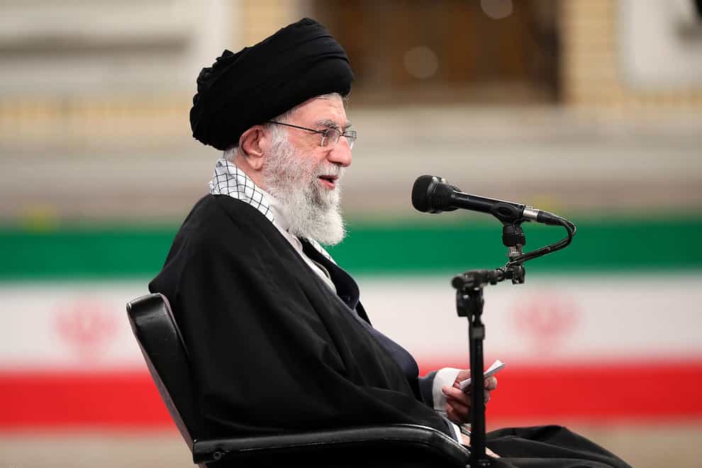 Iran's supreme leader Ayatollah Ali Khamenei addressing military leaders