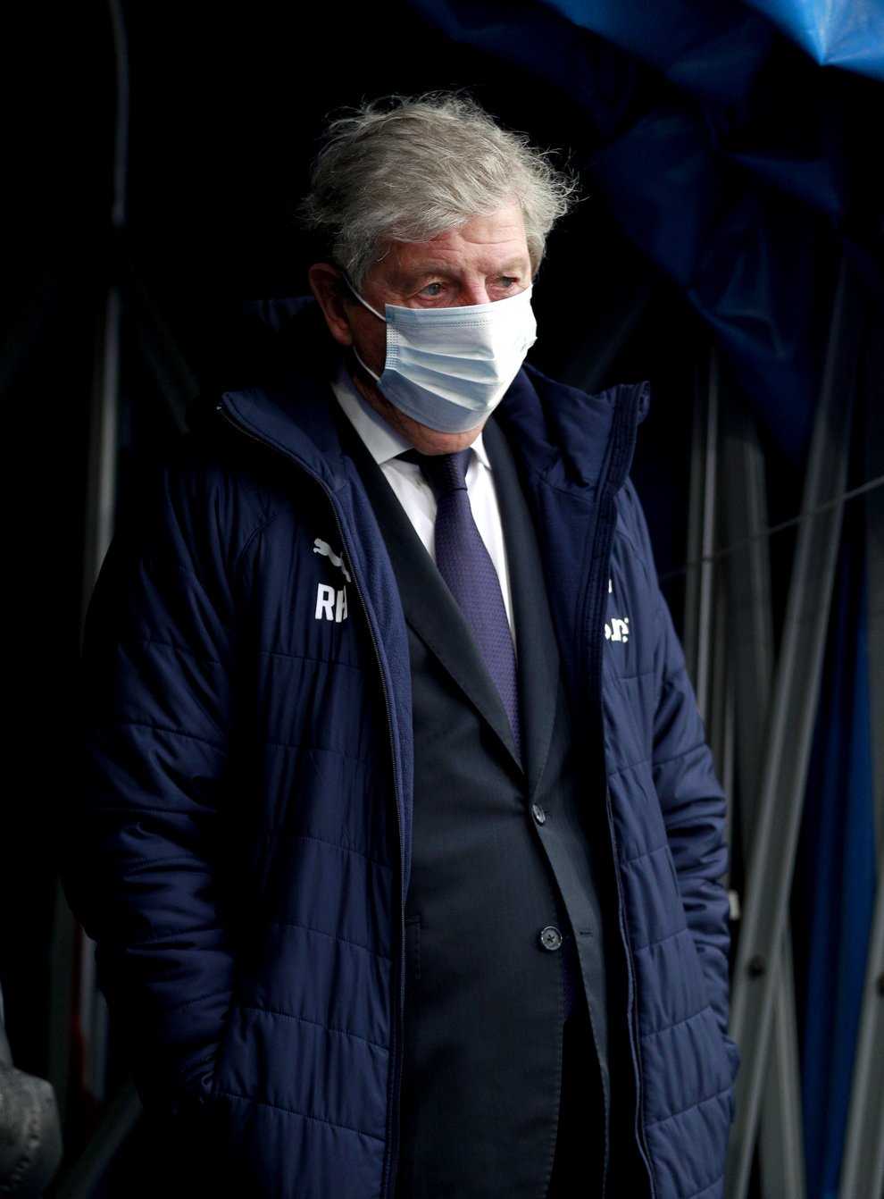Crystal Palace manager Roy Hodgson in the dugout