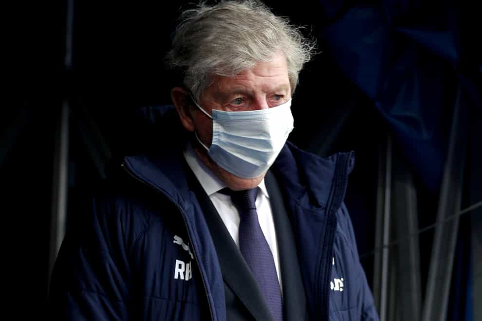 Crystal Palace manager Roy Hodgson in the dugout