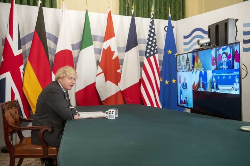 Boris Johnson hosts virtual meeting