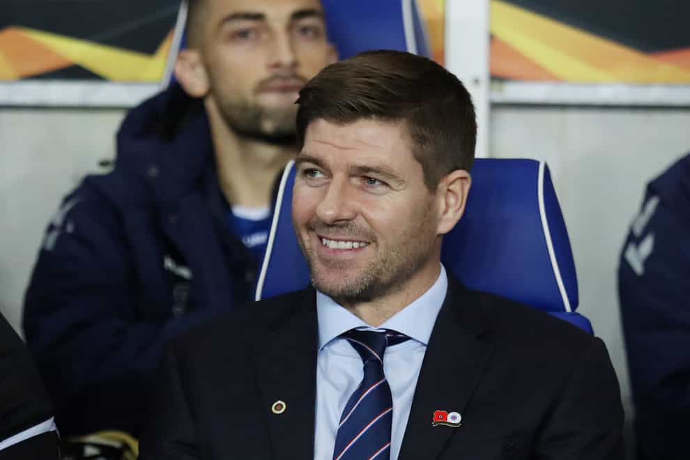 Steven Gerrard in the dugout