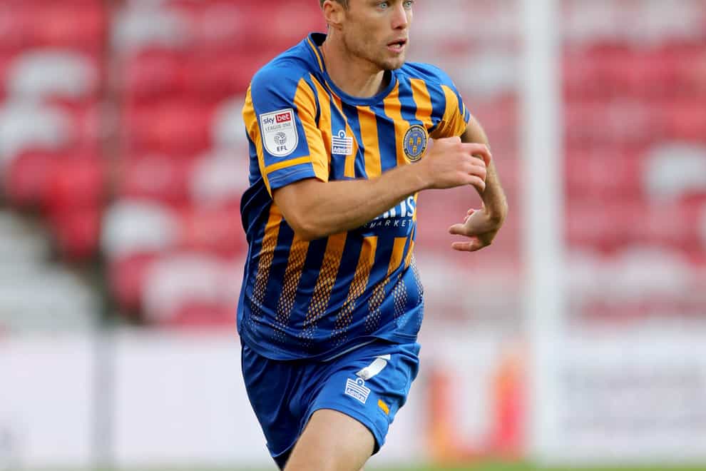 Shaun Whalley in action for Shrewsbury
