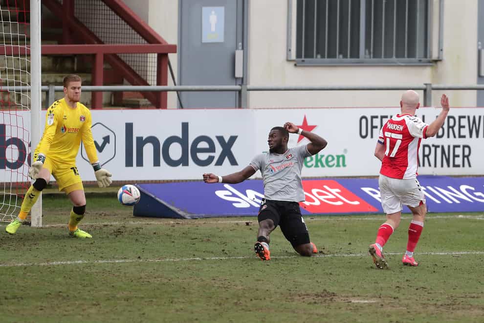 Paddy Madden (right) equalises for Fleetwood