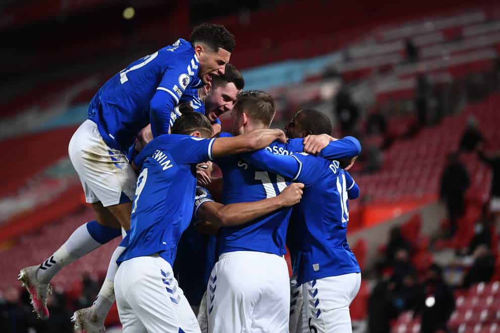 Everton defeated Liverpool in the Merseyside derby