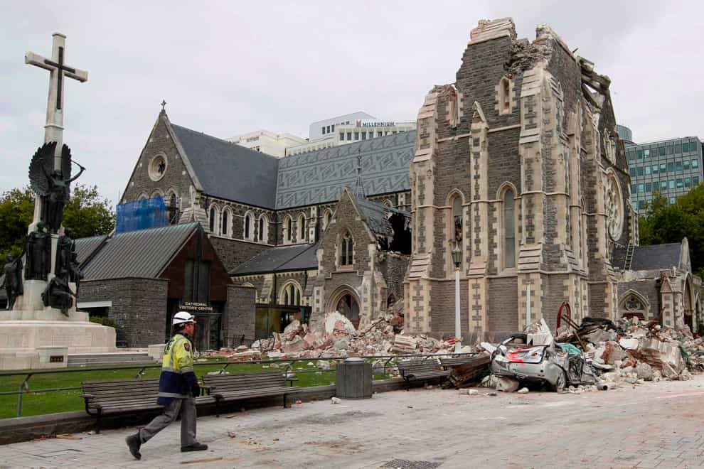 The ruined Christchurch cathedral after the 2011 earthquake