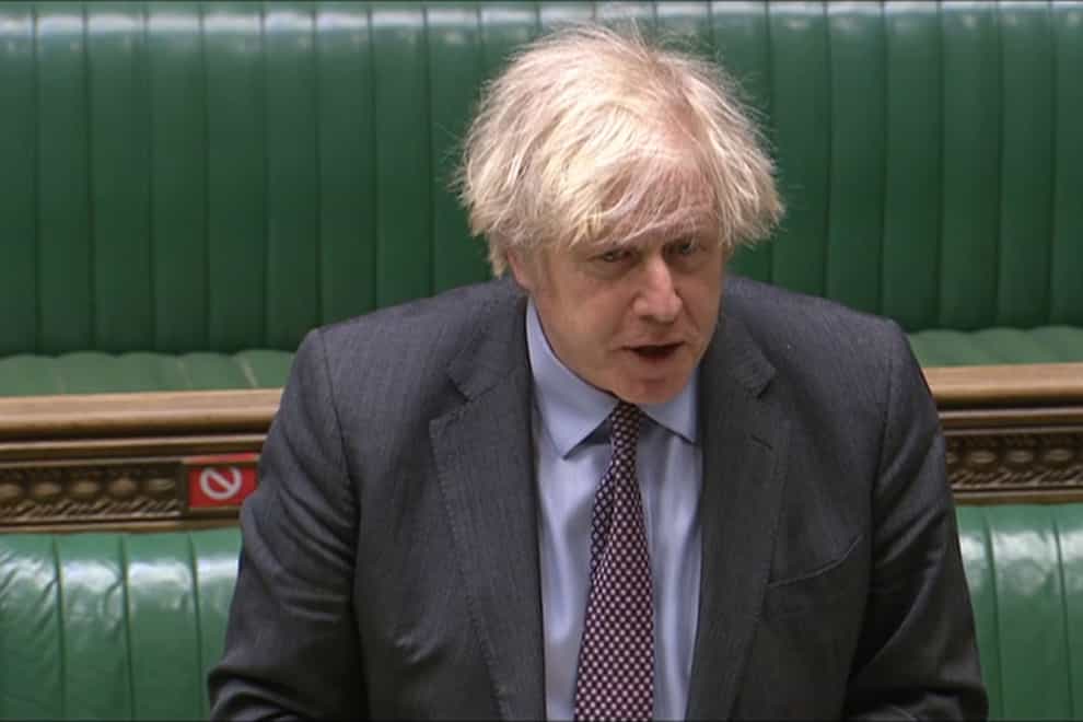 Prime Minister Boris Johnson addresses the Commons