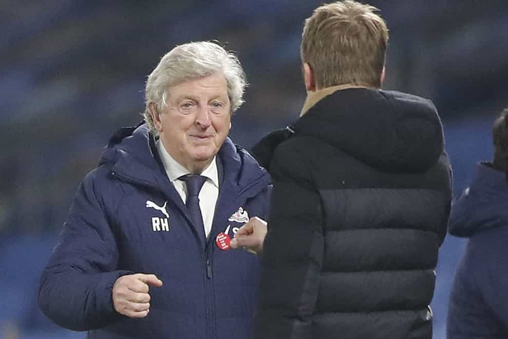 Crystal Palace manager Roy Hodgson, left, got the better of Brighton counterpart Graham Potter