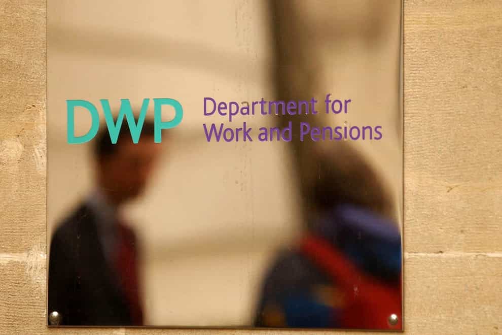 A Department for Work and Pensions sign