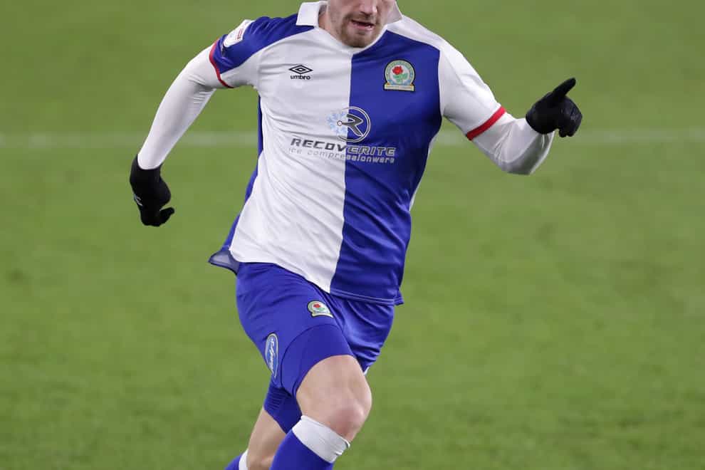 Blackburn striker Sam Gallagher in action