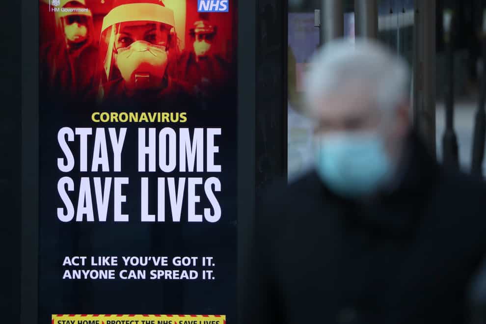 Coronavirus sign in high street