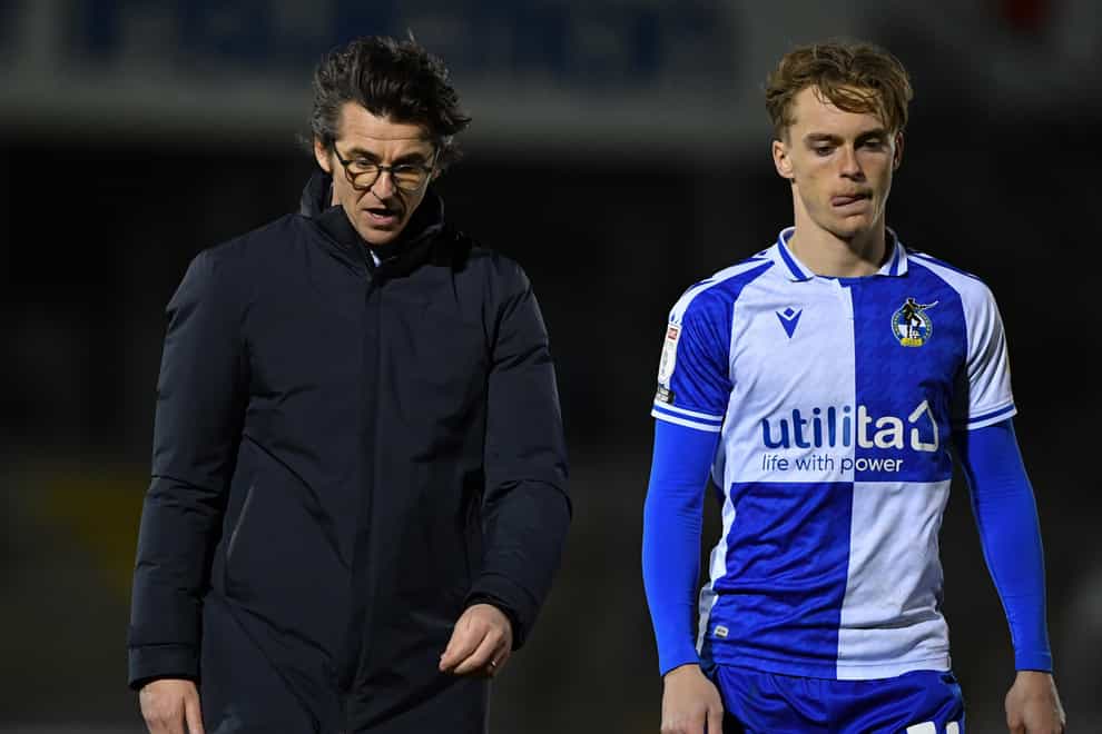 Joey Barton, left, lost his first game as Bristol Rovers boss