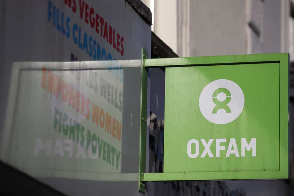 An Oxfam sign