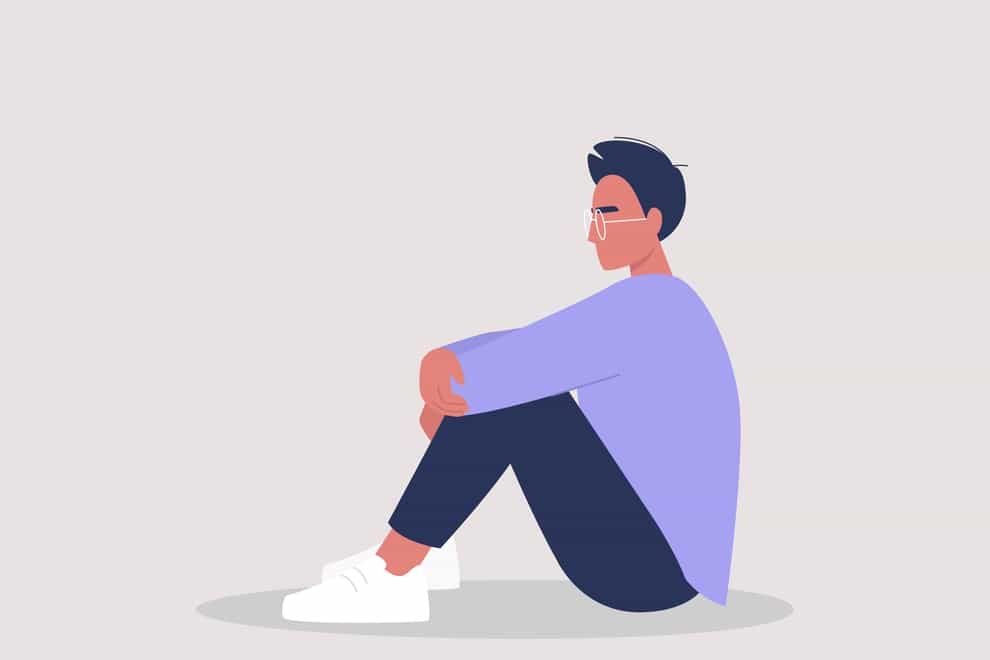Illustration of a young person looking nervous