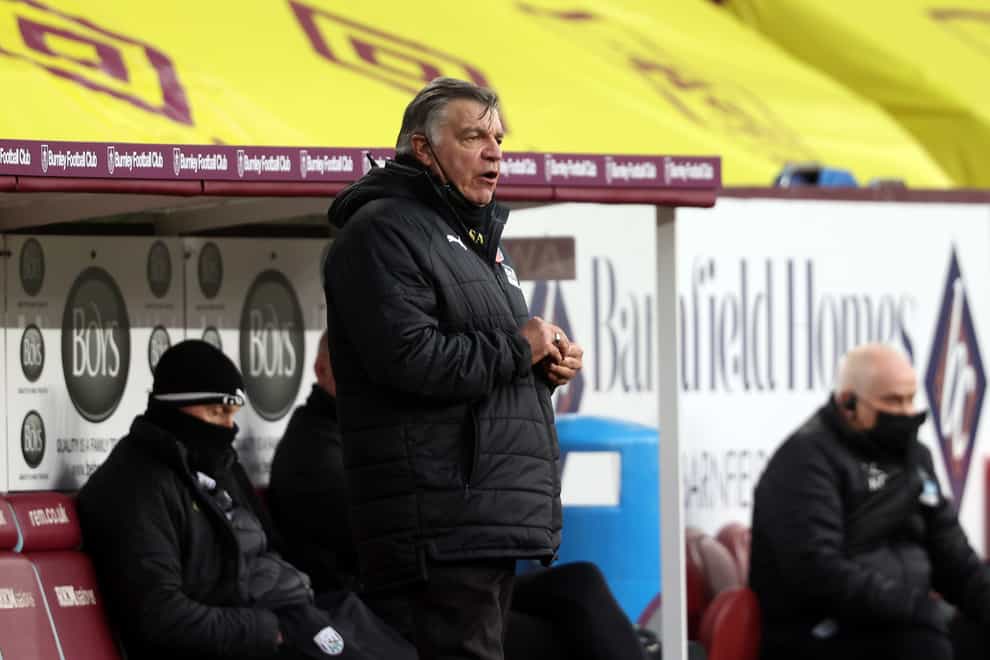 West Brom manager Sam Allardyce on the touchline