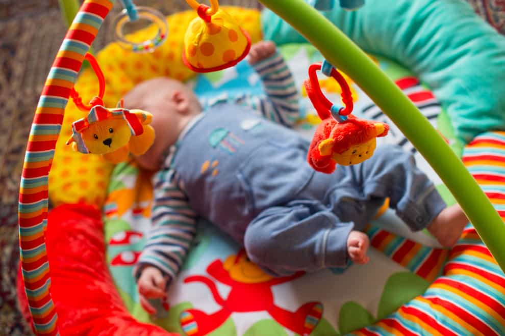 Baby on a play mat