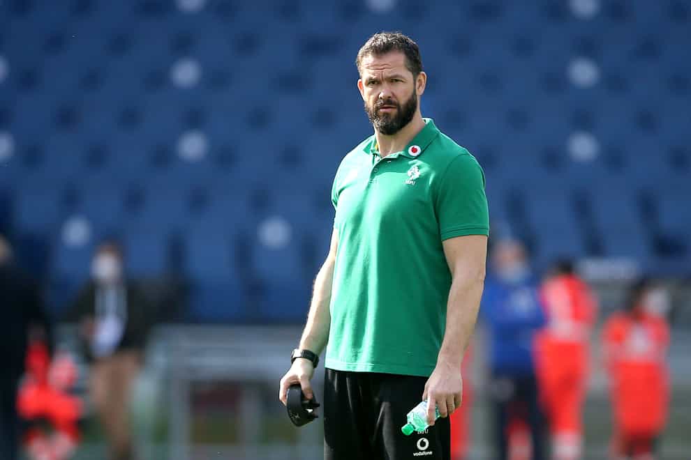 Andy Farrell during the warm-up