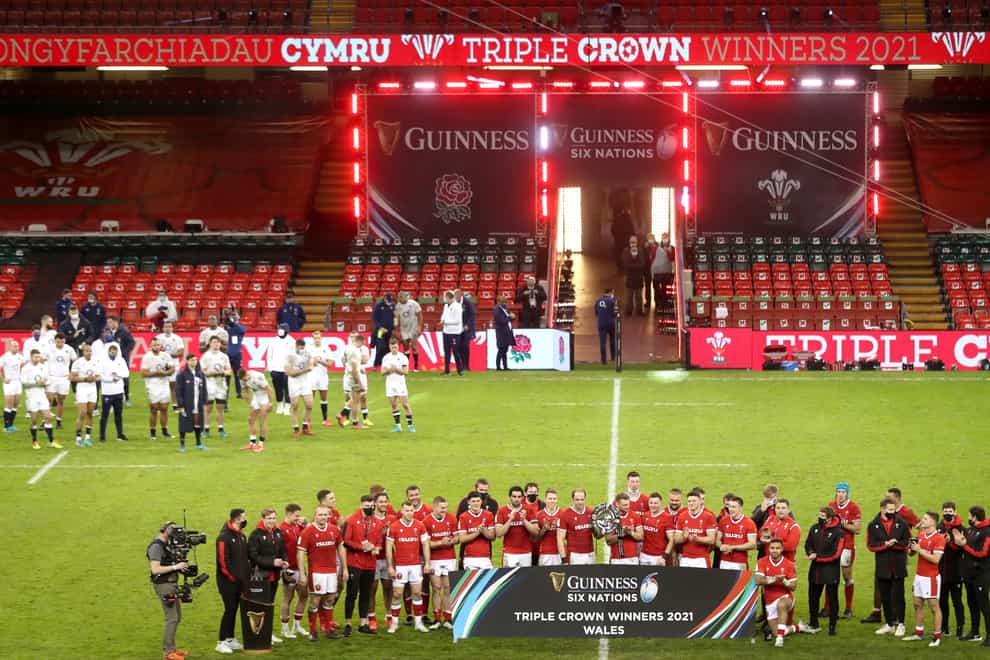 Wales celebrate their victory over England in Cardiff