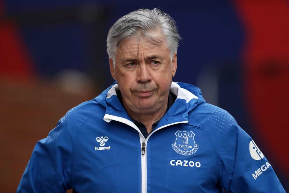 Everton manager Carlo Ancelotti pulls a puzzled face