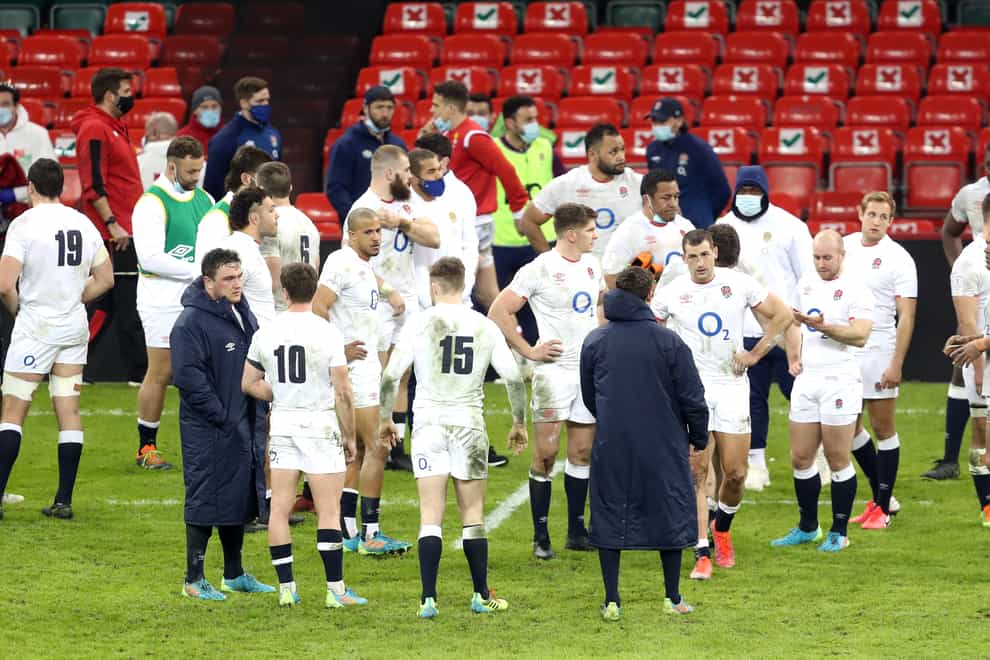 England players after their defeat to Wales