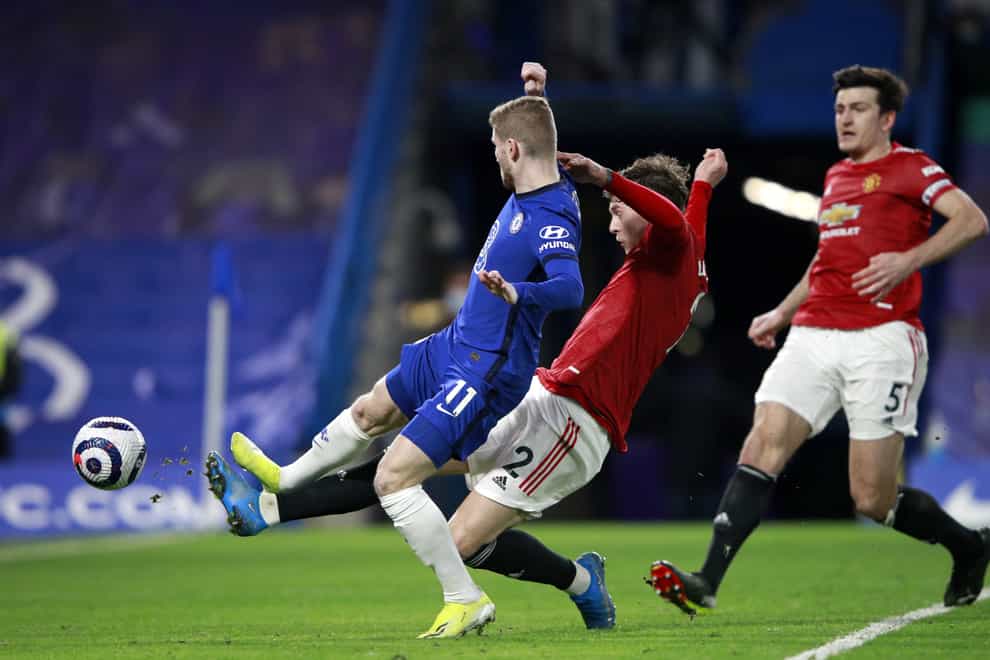 Chelsea and Manchester United players in action