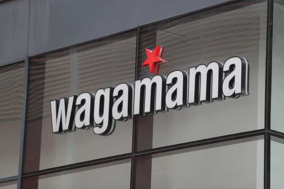 A Wagamama restaurant sign
