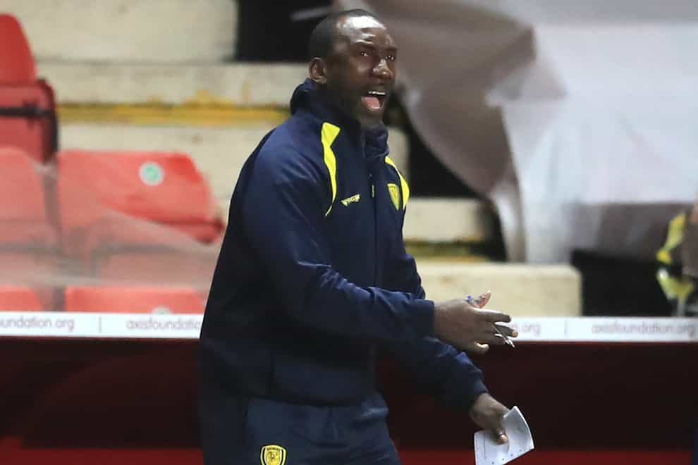 Jimmy Floyd Hasselbaink on the touchline