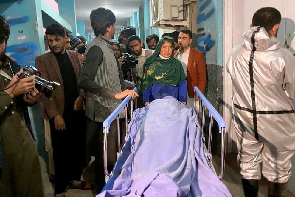 A body on a sheet in Afghanistan