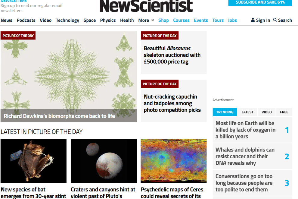 The New Scientist website