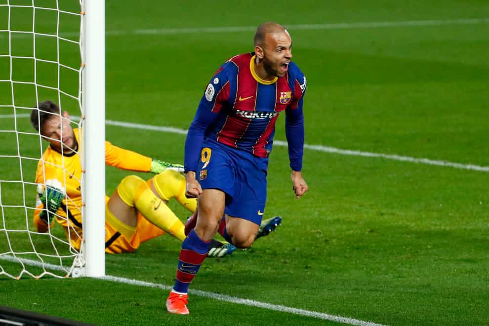 Barcelona’s Martin Braithwaite struck Barcelona's winning third goal during their Copa Del Rey victory over Sevilla