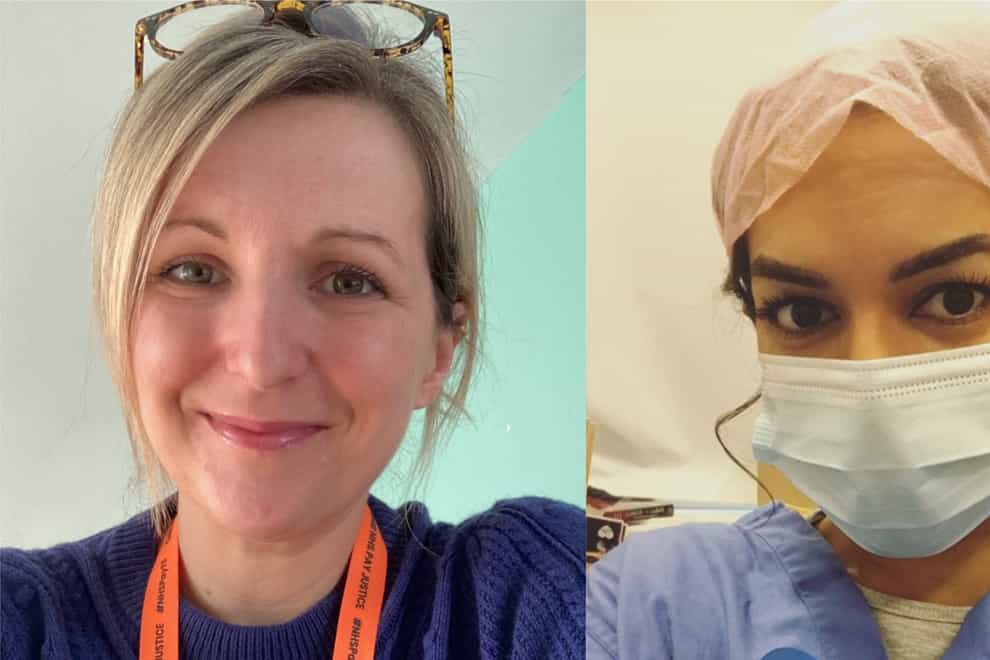 NHS nurses Holly Turner and Ameera Sheikh